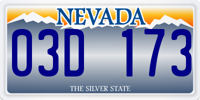 NV license plate 03D173