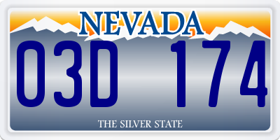 NV license plate 03D174