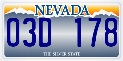 NV license plate 03D178