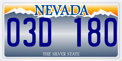 NV license plate 03D180