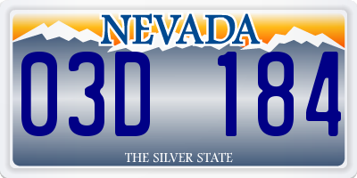NV license plate 03D184