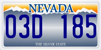 NV license plate 03D185