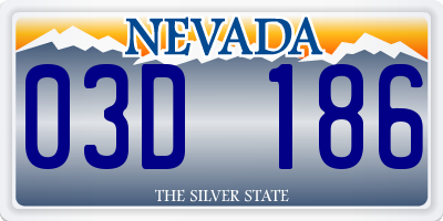 NV license plate 03D186