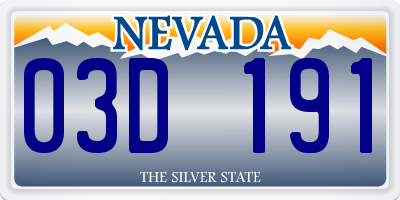NV license plate 03D191