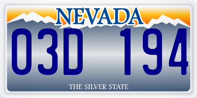 NV license plate 03D194