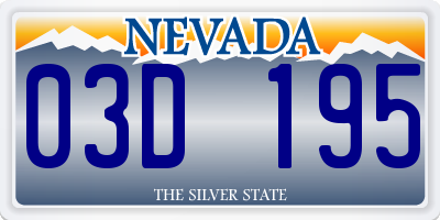 NV license plate 03D195
