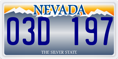 NV license plate 03D197