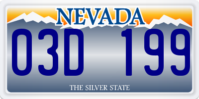 NV license plate 03D199