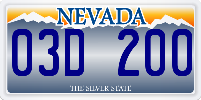 NV license plate 03D200