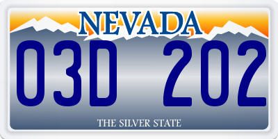 NV license plate 03D202