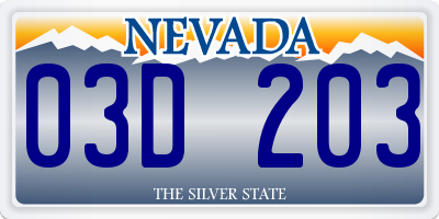 NV license plate 03D203