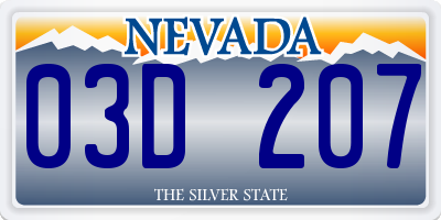 NV license plate 03D207