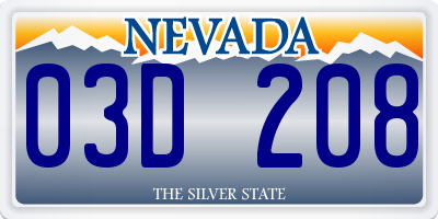 NV license plate 03D208