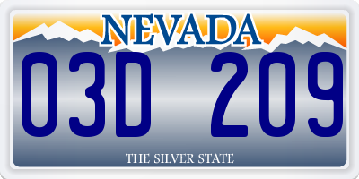 NV license plate 03D209