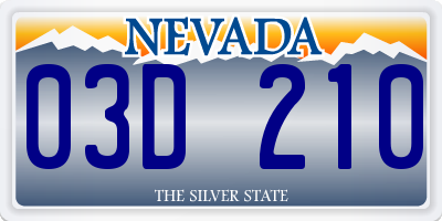 NV license plate 03D210