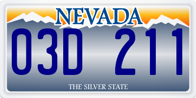 NV license plate 03D211