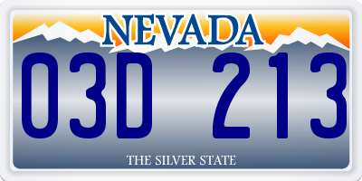 NV license plate 03D213