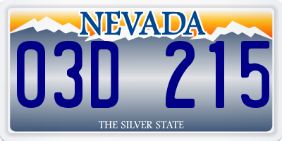 NV license plate 03D215