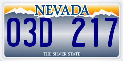 NV license plate 03D217