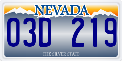 NV license plate 03D219