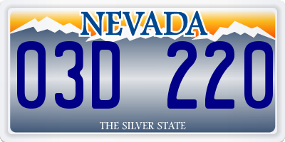 NV license plate 03D220
