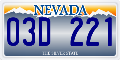 NV license plate 03D221