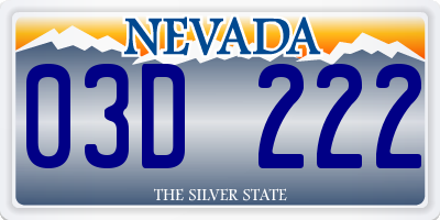NV license plate 03D222
