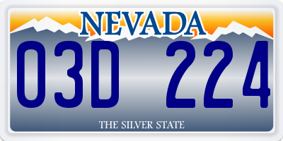 NV license plate 03D224