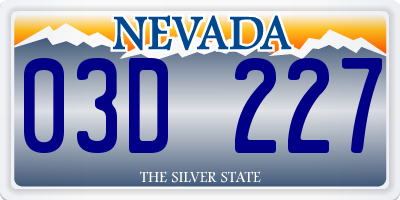 NV license plate 03D227