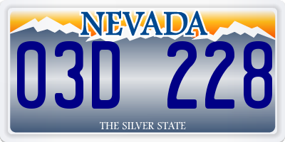 NV license plate 03D228