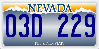 NV license plate 03D229