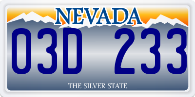 NV license plate 03D233