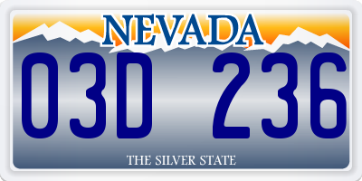 NV license plate 03D236