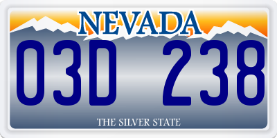 NV license plate 03D238