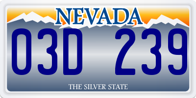 NV license plate 03D239