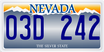 NV license plate 03D242