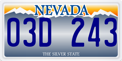 NV license plate 03D243