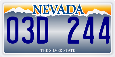 NV license plate 03D244