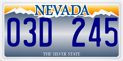 NV license plate 03D245