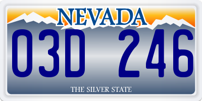 NV license plate 03D246