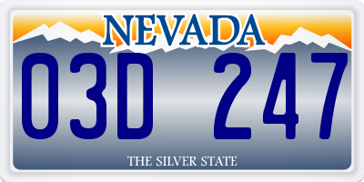 NV license plate 03D247