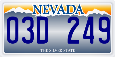 NV license plate 03D249