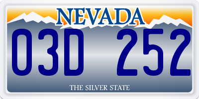 NV license plate 03D252