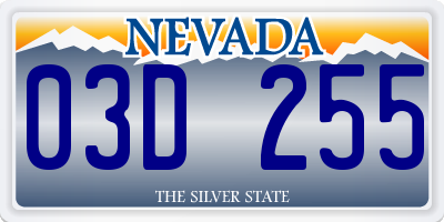 NV license plate 03D255