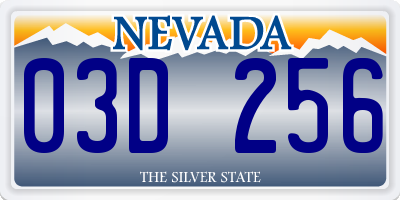 NV license plate 03D256