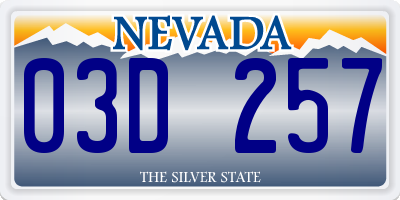 NV license plate 03D257