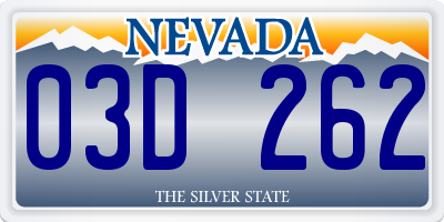 NV license plate 03D262