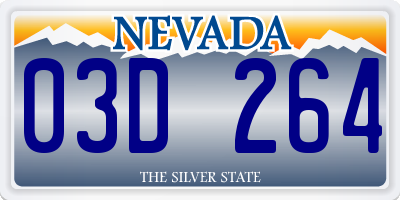 NV license plate 03D264