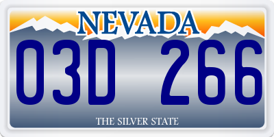 NV license plate 03D266