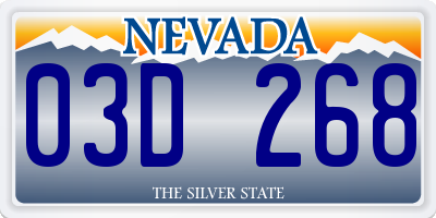 NV license plate 03D268